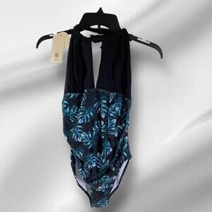 NWT EastElegant Maternity One Piece Halter Swimsuit, Small